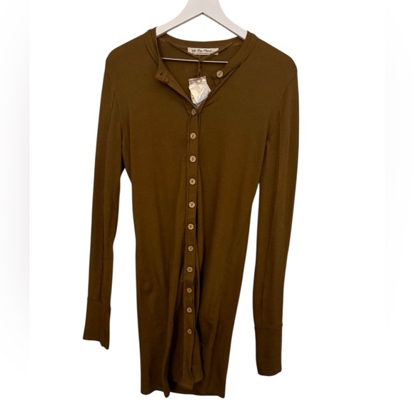 Free People We The Free Gia Cardigan/Dress in Warm Tobacco - Picture 8 of 11